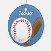 Kinder Personalisiert Baseball und Bat Keramik Ornament (Links)