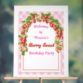 Kinder Personalisiert Berry Sweet B'day Willkommen Acrylschild (Neutral)