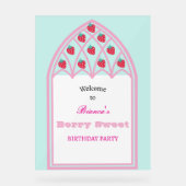 Kinder Personalisiert Berry Sweet Party Begrüßungs Acrylschild (Vorderseite)