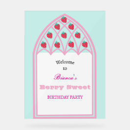 Kinder Personalisiert Berry Sweet Party Begrüßungs Acrylschild