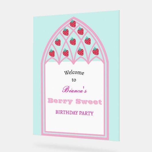 Kinder Personalisiert Berry Sweet Party Begrüßungs Acrylschild (Winkel)