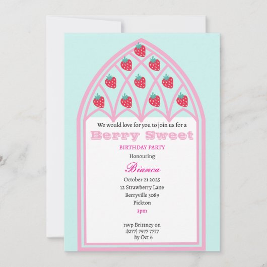 Kinder Personalisiert Berry Sweet Party Einladung (Vorderseite)