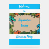 Kinder Personalisiert Dinosaurier Party Begrüßungs Acrylschild (Vorderseite)