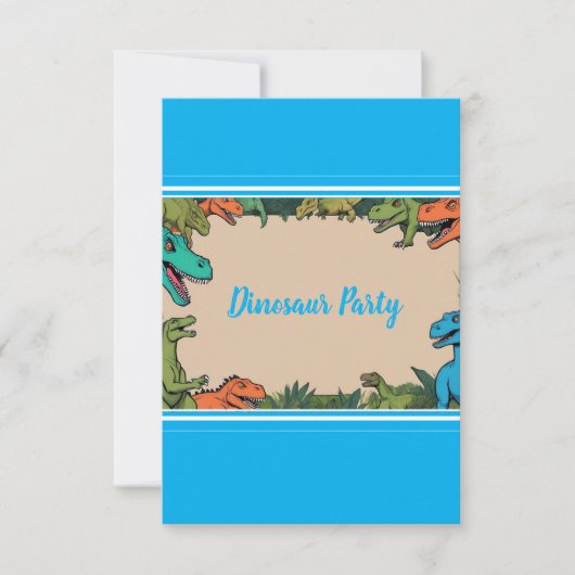 Kinder Personalisiert Dinosaurier Party Dankeschön Dankeskarte (Vorderseite)