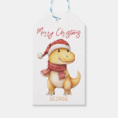 Kinder Personalisiert Dinosaurier Weihnachten Geschenkanhänger (Vorderseite)