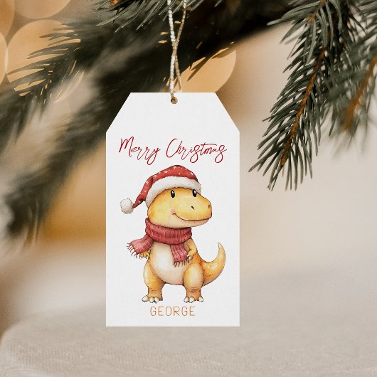 Kinder Personalisiert Dinosaurier Weihnachten Geschenkanhänger