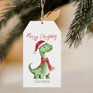 Kinder Personalisiert Dinosaurier Weihnachten Geschenkanhänger