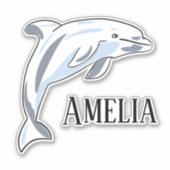 Kinder Personalisiert DOLPHIN-Aufkleber Aufkleber (Vorderseite)