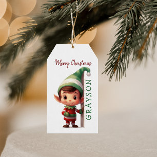 Kinder Personalisiert Elf Weihnachten Geschenkanhänger