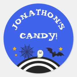Kinder Personalisiert Halloween Candy Runder Aufkleber