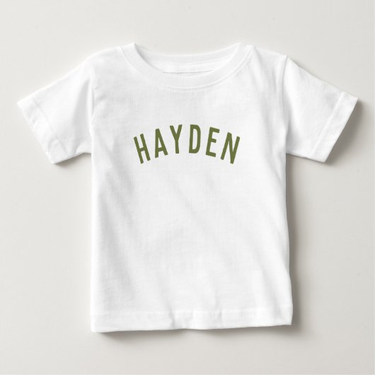 Kinder Personalisiert Name T-Shirt | Olive (Vorderseite)