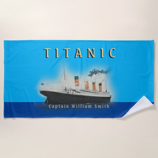 Kinder Personalisiert Name Titanic Strandtuch (Vorderseite)