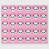 Kinder Personalisiert Panda Bär Kawaii Geburtstag Geschenkpapier (Flach)