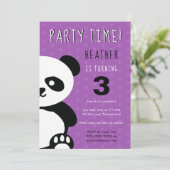 Kinder Personalisiert Panda Kawaii Einladung zum G (Stehend Vorderseite)