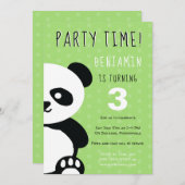 Kinder Personalisiert Panda Kawaii Einladung zum G (Vorne/Hinten)
