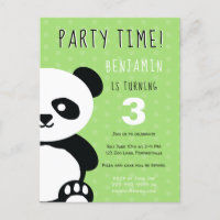 Kinder Personalisiert Panda Kawaii Green Geburtsta