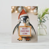 Kinder Personalisiert Penguin Novelty Weihnachten (Stehend Vorderseite)