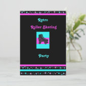 Kinder Personalisiert Retro Roller Skaten Einladun Einladung (Stehend Vorderseite)