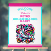 Kinder Personalisiert Retro Skate Party Begrüßungs Acrylschild (Neutral)