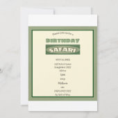 Kinder Personalisiert Safari Einladung (Rückseite)