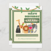 Kinder Personalisiert Safari Einladung (Vorne/Hinten)