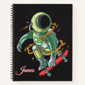 Kinder Personalisiert Sketch Space Skater Notebook Notizblock (Vorderseite)
