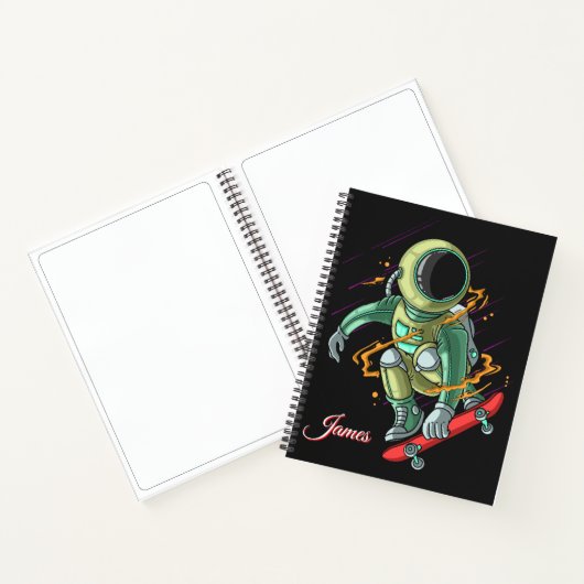 Kinder Personalisiert Sketch Space Skater Notebook Notizblock (Innenseite)
