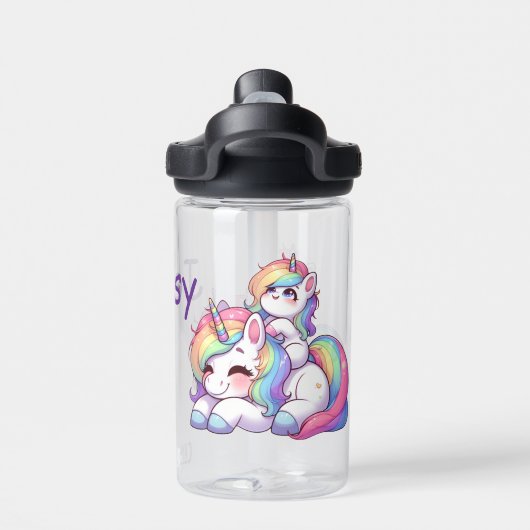 Kinder Personalisiert Unicorn Trinkflasche (Rückseite)