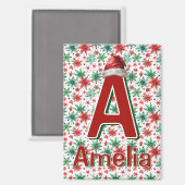 Kinder personalisiert Weihnachten Magnet (Vorderseite/Rückseite)