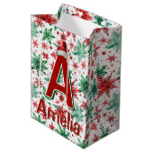 Kinder personalisiert Weihnachten Mittlere Geschenktüte (Vorderseite Schrägansicht)