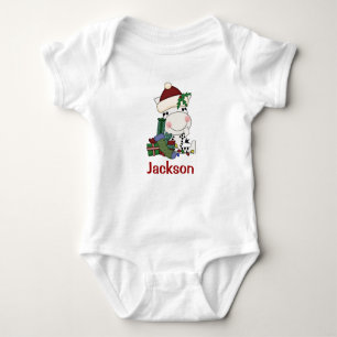 Kinder Personalisiert Weihnachten Santa Zebra Baby Strampler