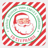 Kinder Personalisiert Weihnachts Sonderlieferung Quadratischer Aufkleber (Vorderseite)