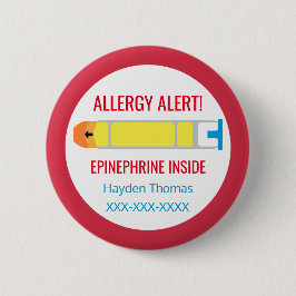 Kinder Personalisierte Allergie Warnhinweis Epinep Button