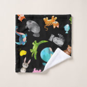 Kinder Personalisierte Aquarelltiere Badhandtuch Set (Waschlappen)