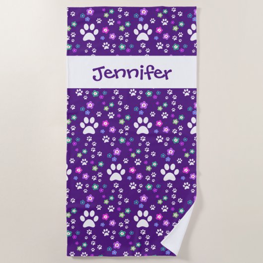 Kinder Personalisierte Badetücher, Hundepflaster,  Strandtuch (Vorderseite)