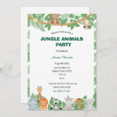 Kinder Personalisierte Jungtiere Party Einladung (Vorne/Hinten)