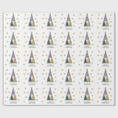 Kinder personalisierte moderne minimale Weihnachte Geschenkpapier (Flach)