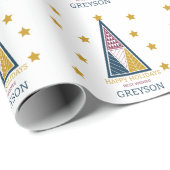 Kinder personalisierte moderne minimale Weihnachte Geschenkpapier (Rolleneckpunkt)