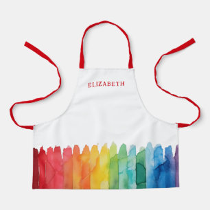 Kinder Personalisierte Rainbow Watercolor School a Schürze