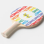 Kinder Personalisierte Regenbogen-Bunny-Muster-Sil Tischtennis Schläger (Vorderseite)