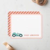 Kinder Personalisierte Rennautokarte für Kinder Mitteilungskarte (Vorderseite/Rückseite Beispiel)