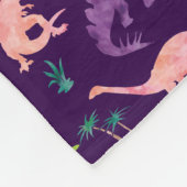 Kinder Personalisierten Dinosaurier Rosa Lila Mädc Fleecedecke (Ecke)