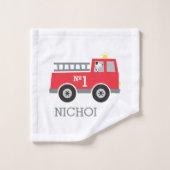 Kinder Personalisierter Feuerzug Badhandtuch Set (Waschlappen)