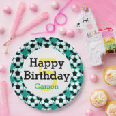 Kinder Personalisierter Fußball-Ball Happy Birthda Pappteller (Party)