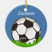 Kinder Personalisierter Fußballball Keepake Keramik Ornament (Vorne)