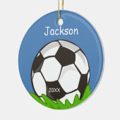 Kinder Personalisierter Fußballball Keepake Keramik Ornament (Links)