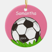 Kinder Personalisierter Fußballball rosa Keramikornament (Vorne)