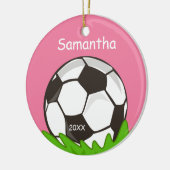 Kinder Personalisierter Fußballball rosa Keramikornament (Links)