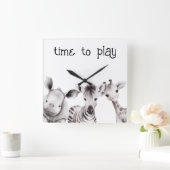 Kinder Personalisierter Safari-Uhr Quadratische Wanduhr (Zuhause)