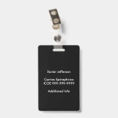 Kinder Personalisiertes Ei Allergie Notfall Ausweis (Back with Clip)